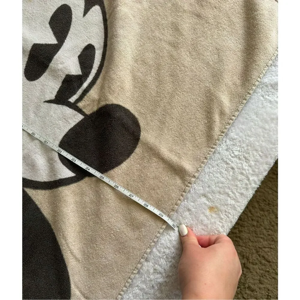 Vintage style Mickey Mouse Beach towel - 53x29.5 inches - grey, black, white, an